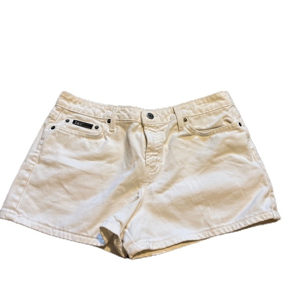Vintage L.E.I. Sz 13 White Jean Shorts Women’s Y2K - Picture 1 of 6